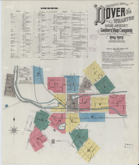 Sanborn Fire Insurance Map from Dover, Morris County, New Jersey. (1909) – Historic Sanborn Fire Insurance Map Print