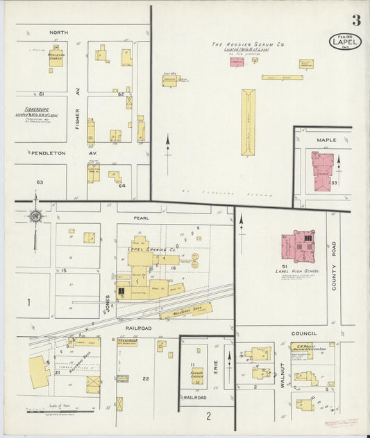 Sanborn Fire Insurance Map from Lapel, Madison County, Indiana (1918), Sheet #0003 - Historic Sanborn Fire Insurance Map Print, vintage old map wall art, antique decor, genealogy gift, Indiana Indiana map