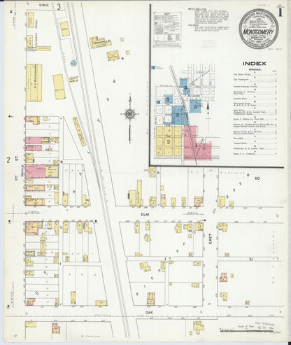 Sanborn Fire Insurance Map from Montgomery, Le Sueur  County, Minnesota (1910), Sheet #0001 - Historic Sanborn Fire Insurance Map Print, vintage old map wall art, antique decor, genealogy gift, Minnesota Minnesota map