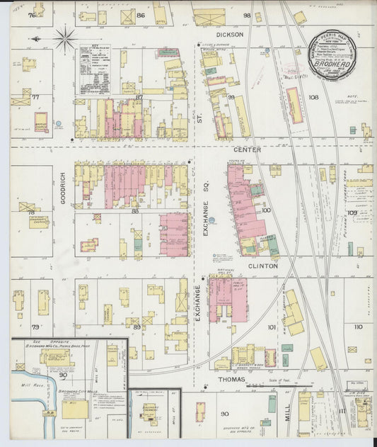 Sanborn Fire Insurance Map from Brodhead, Green County, Wisconsin (1893), Sheet #0001 - Historic Sanborn Fire Insurance Map Print, vintage old map wall art, antique decor, genealogy gift, Wisconsin Wisconsin map