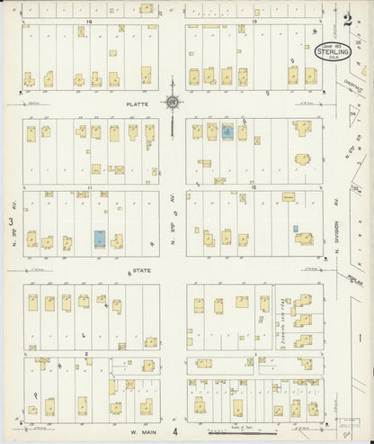 Sanborn Fire Insurance Map from Sterling, Logan County, Colorado (1913), Sheet #0002 - Complete Map Set gallery image, historic Sanborn map, vintage wall art, Colorado Colorado