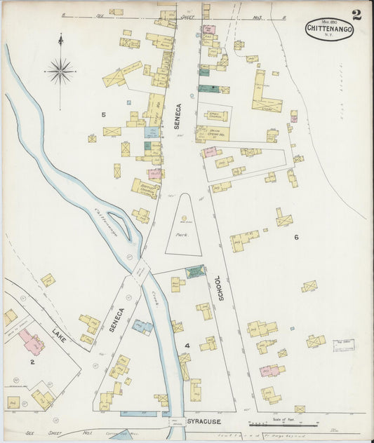 Sanborn Fire Insurance Map from Chittenango, Madison County, New York (1890), Sheet #0002 - Historic Sanborn Fire Insurance Map Print, vintage old map wall art, antique decor, genealogy gift, New York New York map