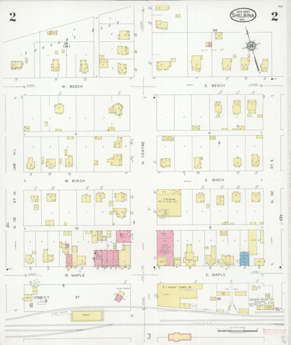 Sanborn Fire Insurance Map from Shelbina, Shelby County, Missouri (1930), Sheet #0002 - Historic Sanborn Fire Insurance Map Print, vintage old map wall art, antique decor, genealogy gift, Missouri Missouri map