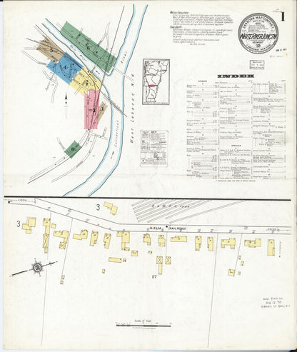 Sanborn Fire Insurance Map from White River Junction, Windsor County, Vermont (1917), Sheet #0001 - Complete Map Set gallery image, historic Sanborn map, vintage wall art, Vermont Vermont