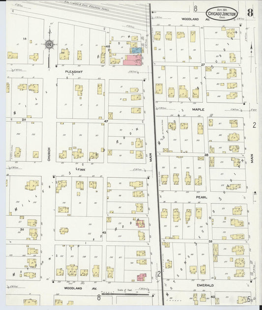 Sanborn Fire Insurance Map from Chicago Junction, Huron County, Ohio (1911), Sheet #0008 - Historic Sanborn Fire Insurance Map Print, vintage old map wall art, antique decor, genealogy gift, Ohio Ohio map