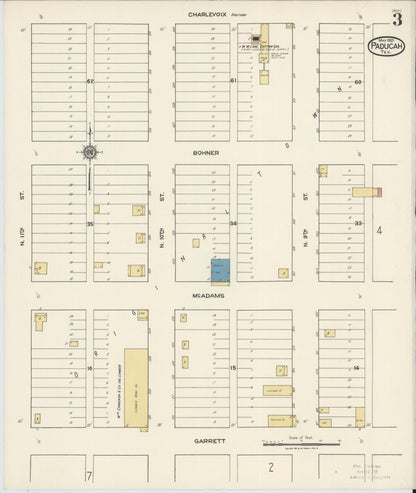 Sanborn Fire Insurance Map from Paducah, Cottle County, Texas (1921), Sheet #0003 - Complete Map Set gallery image, historic Sanborn map, vintage wall art, Texas Texas