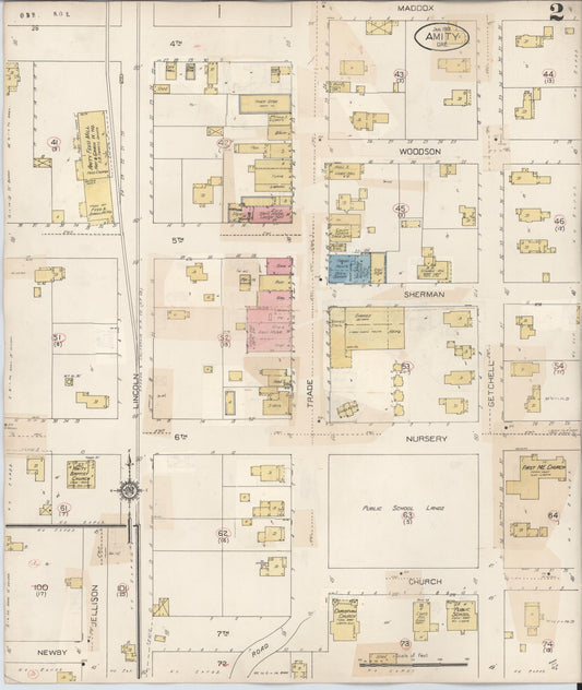 Sanborn Fire Insurance Map from Amity, Yamhill County, Oregon (1931), Sheet #0002 - Historic Sanborn Fire Insurance Map Print, vintage old map wall art, antique decor, genealogy gift, Oregon Oregon map