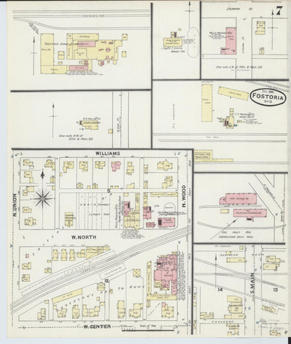 Sanborn Fire Insurance Map from Fostoria, Seneca, Hancock, And Wood Counties, Ohio (1891), Sheet #0007 - Complete Map Set gallery image, historic Sanborn map, vintage wall art, Ohio Ohio