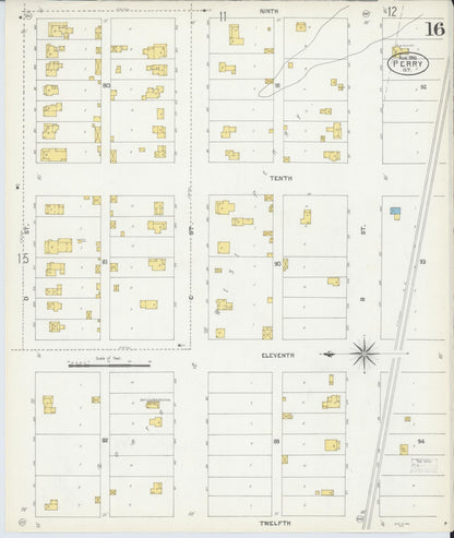 Sanborn Fire Insurance Map from Perry, Noble County, Oklahoma (1903), Sheet #0016 - Complete Map Set gallery image, historic Sanborn map, vintage wall art, Oklahoma Oklahoma