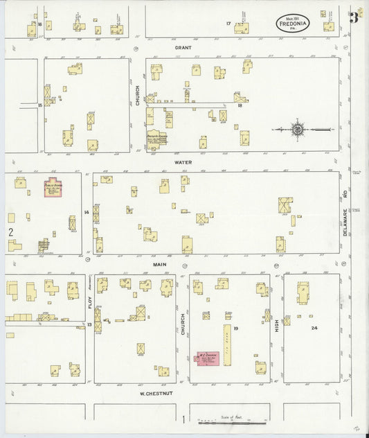 Sanborn Fire Insurance Map from Fredonia, Mercer County, Pennsylvania (1911), Sheet #0003 - Historic Sanborn Fire Insurance Map Print, vintage old map wall art, antique decor, genealogy gift, Pennsylvania Pennsylvania map