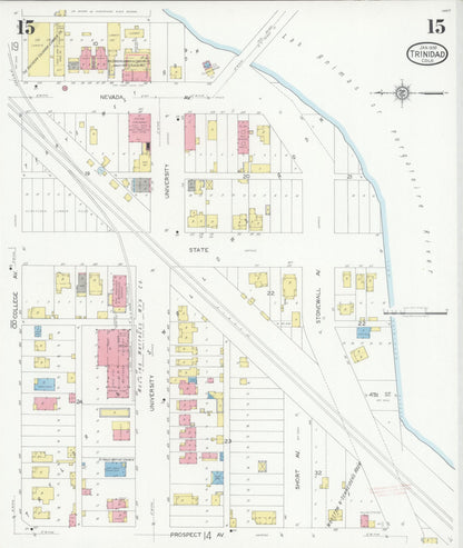 Sanborn Fire Insurance Map from Trinidad, Las Animas County, Colorado (1930), Sheet #0015 - Complete Map Set gallery image, historic Sanborn map, vintage wall art, Colorado Colorado