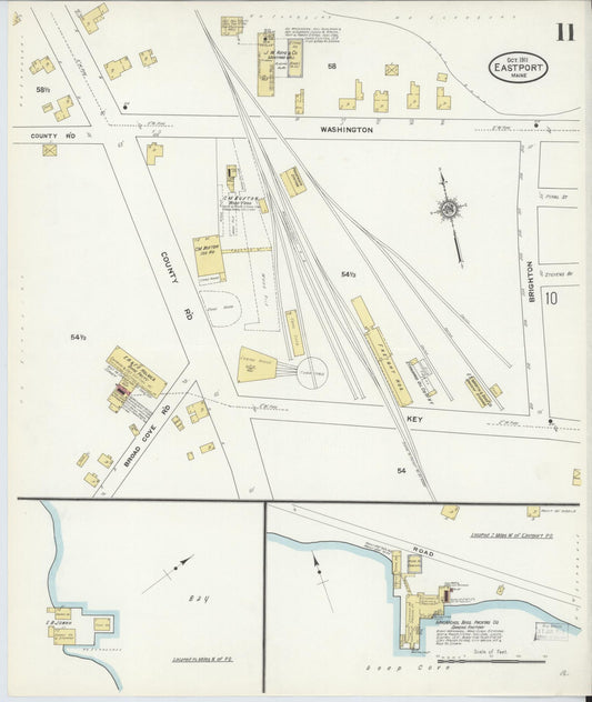 Sanborn Fire Insurance Map from Eastport, Washington County, Maine (1911), Sheet #0011 - Historic Sanborn Fire Insurance Map Print, vintage old map wall art, antique decor, genealogy gift, Maine Maine map