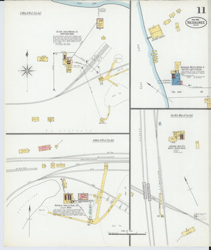 Sanborn Fire Insurance Map from Negaunee, Marquette County, Michigan (1902), Sheet #0011 - Historic Sanborn Fire Insurance Map Print, vintage old map wall art, antique decor, genealogy gift, Michigan Michigan map