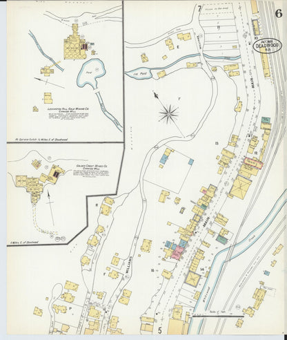 Sanborn Fire Insurance Map from Deadwood, Lawrence County, South Dakota (1903), Sheet #0006 - Complete Map Set gallery image, historic Sanborn map, vintage wall art, South Dakota South Dakota