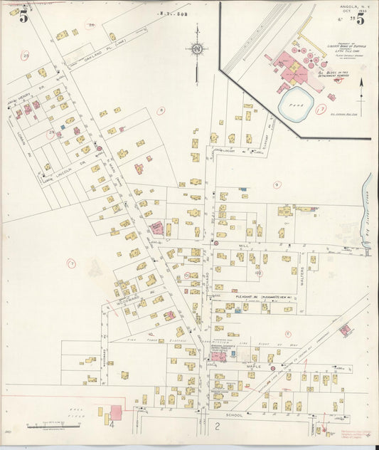 Sanborn Fire Insurance Map from Angola, Erie County, New York (1944), Sheet #0005 - Historic Sanborn Fire Insurance Map Print, vintage old map wall art, antique decor, genealogy gift, New York New York map