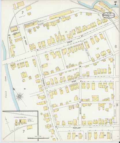 Sanborn Fire Insurance Map from Meadville, Crawford County, Pennsylvania (1896), Sheet #0007 - Complete Map Set gallery image, historic Sanborn map, vintage wall art, Pennsylvania Pennsylvania