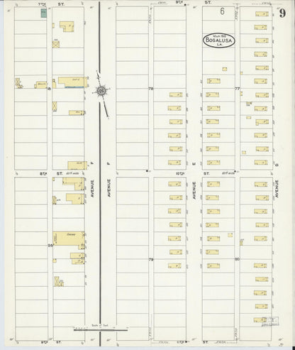 Sanborn Fire Insurance Map from Bogalusa, Washington Parish, Louisiana (1910), Sheet #0009 - Complete Map Set gallery image, historic Sanborn map, vintage wall art, Louisiana Louisiana