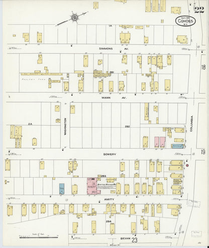 Sanborn Fire Insurance Map from Cohoes, Albany County, New York (1910), Sheet #0022 - Complete Map Set gallery image, historic Sanborn map, vintage wall art, New York New York