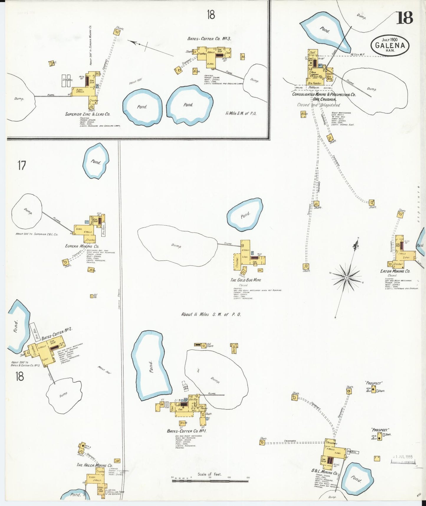 Sanborn Fire Insurance Map from Galena, Cherokee County, Kansas (1900), Sheet #0018 - Complete Map Set gallery image, historic Sanborn map, vintage wall art, Kansas Kansas