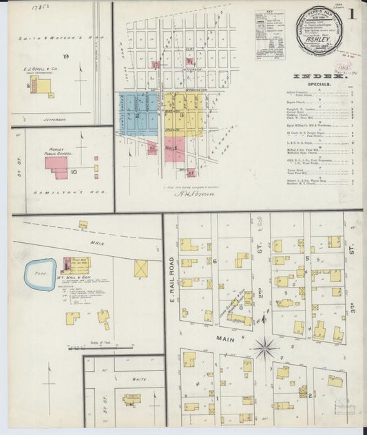 Sanborn Fire Insurance Map from Ashley, Washington County, Illinois. (1894) – Map View