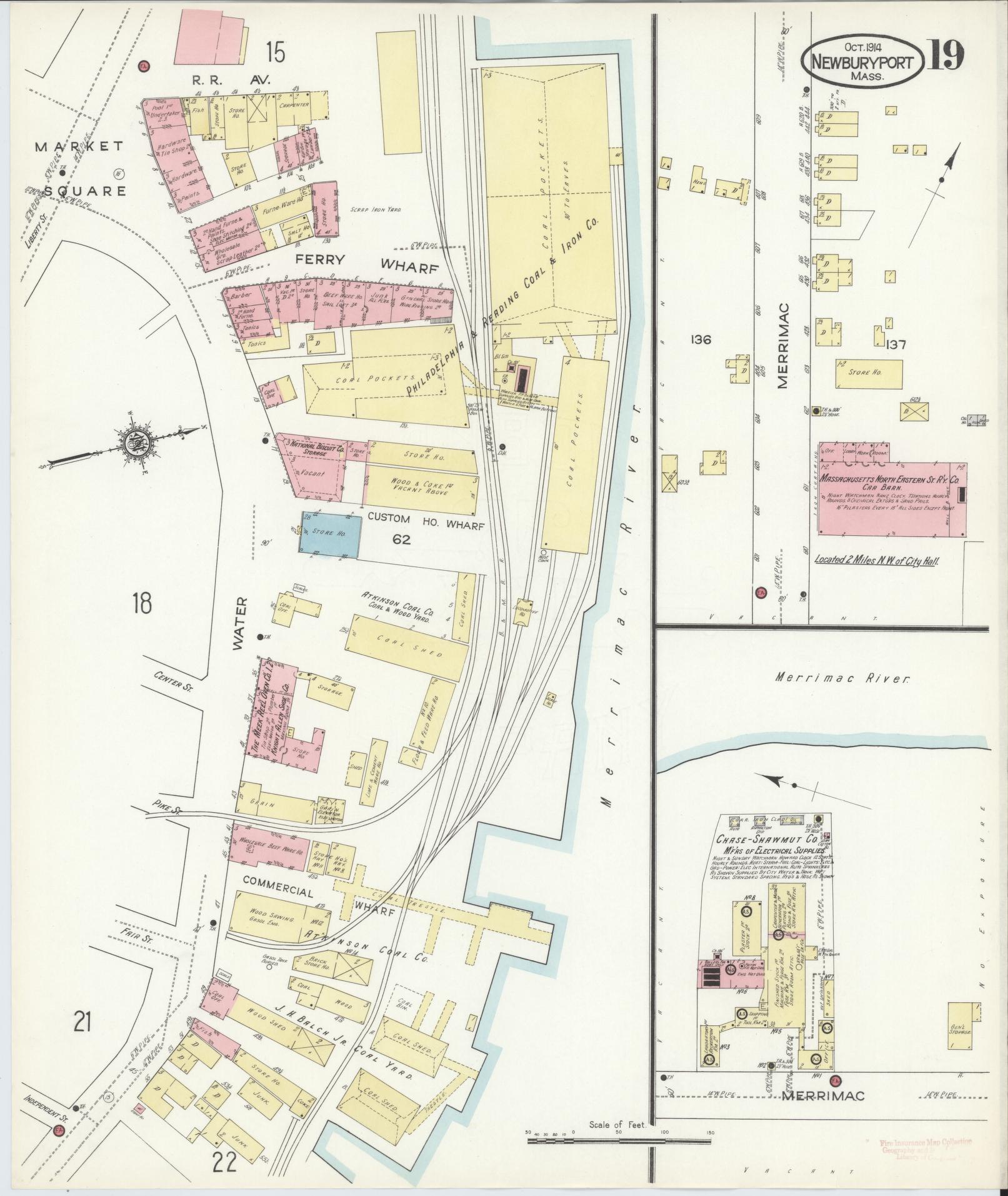 Sanborn Fire Insurance Map from Newburyport, Essex County, Massachusetts (1914), Sheet #0019 - Complete Map Set gallery image, historic Sanborn map, vintage wall art, Massachusetts Massachusetts