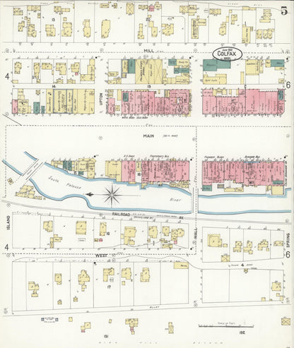 Sanborn Fire Insurance Map from Colfax, Whitman County, Washington (1902), Sheet #0005 - Complete Map Set gallery image, historic Sanborn map, vintage wall art, Washington Washington