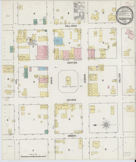 Sanborn Fire Insurance Map from Thomaston, Upson County, Georgia (1890), Sheet #0001 - Complete Map Set gallery image, historic Sanborn map, vintage wall art, Georgia Georgia