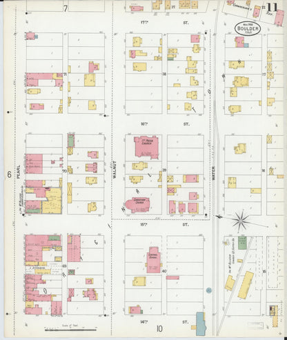 Sanborn Fire Insurance Map from Boulder, Boulder County, Colorado (1900), Sheet #0011 - Complete Map Set gallery image, historic Sanborn map, vintage wall art, Colorado Colorado