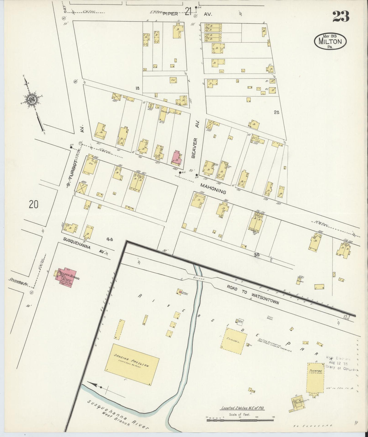 Sanborn Fire Insurance Map from Milton, Northumberland County, Pennsylvania (1913), Sheet #0023 - Complete Map Set gallery image, historic Sanborn map, vintage wall art, Pennsylvania Pennsylvania