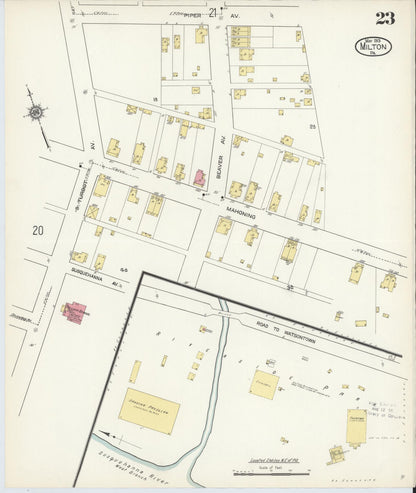 Sanborn Fire Insurance Map from Milton, Northumberland County, Pennsylvania (1913), Sheet #0023 - Complete Map Set gallery image, historic Sanborn map, vintage wall art, Pennsylvania Pennsylvania
