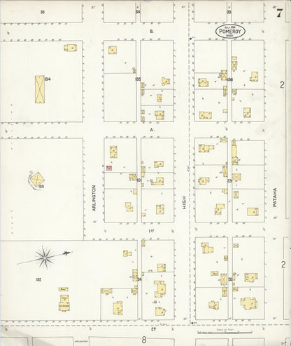 Sanborn Fire Insurance Map from Pomeroy, Garfield County, Washington (1904), Sheet #0007 - Complete Map Set gallery image, historic Sanborn map, vintage wall art, Washington Washington