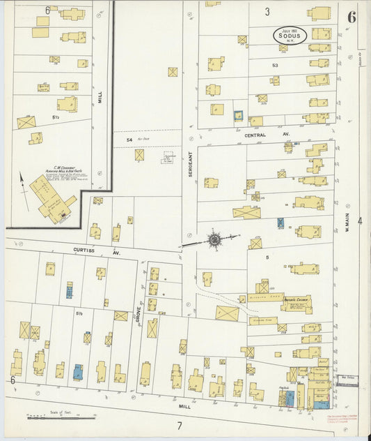 Sanborn Fire Insurance Map from Sodus, Wayne County, New York (1911), Sheet #0006 - Historic Sanborn Fire Insurance Map Print, vintage old map wall art, antique decor, genealogy gift, New York New York map