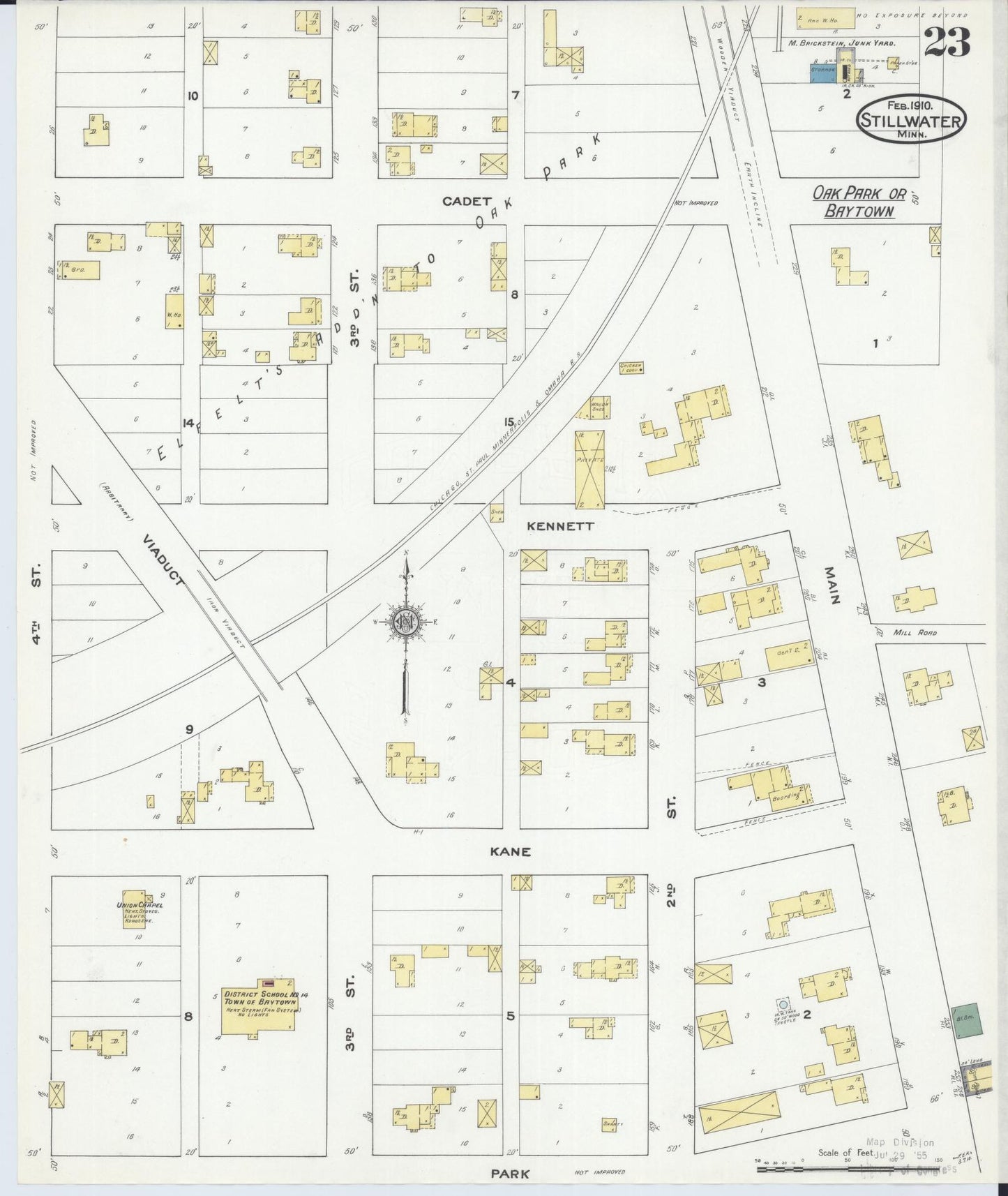 Sanborn Fire Insurance Map from Stillwater, Washington County, Minnesota (1910), Sheet #0023 - Historic Sanborn Fire Insurance Map Print, vintage old map wall art, antique decor, genealogy gift, Minnesota Minnesota map