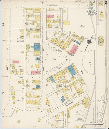 Sanborn Fire Insurance Map from Kemmerer, Lincoln County, Wyoming (1912), Sheet #0003 - Complete Map Set gallery image, historic Sanborn map, vintage wall art, Wyoming Wyoming