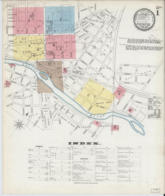 Sanborn Fire Insurance Map from Huntington, Huntington County, Indiana. (1892) – Historic Sanborn Fire Insurance Map Print