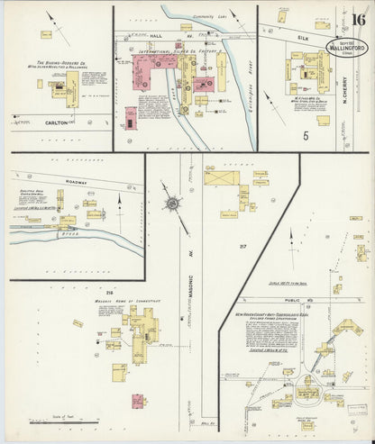 Sanborn Fire Insurance Map from Wallingford, New Haven County, Connecticut (1911), Sheet #0016 - Complete Map Set gallery image, historic Sanborn map, vintage wall art, Connecticut Connecticut