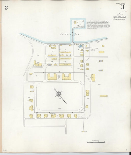 Sanborn Fire Insurance Map from Haines, Haines Census Division, Alaska (1948), Sheet #0003 - Historic Sanborn Fire Insurance Map Print, vintage old map wall art, antique decor, genealogy gift, Alaska Alaska map