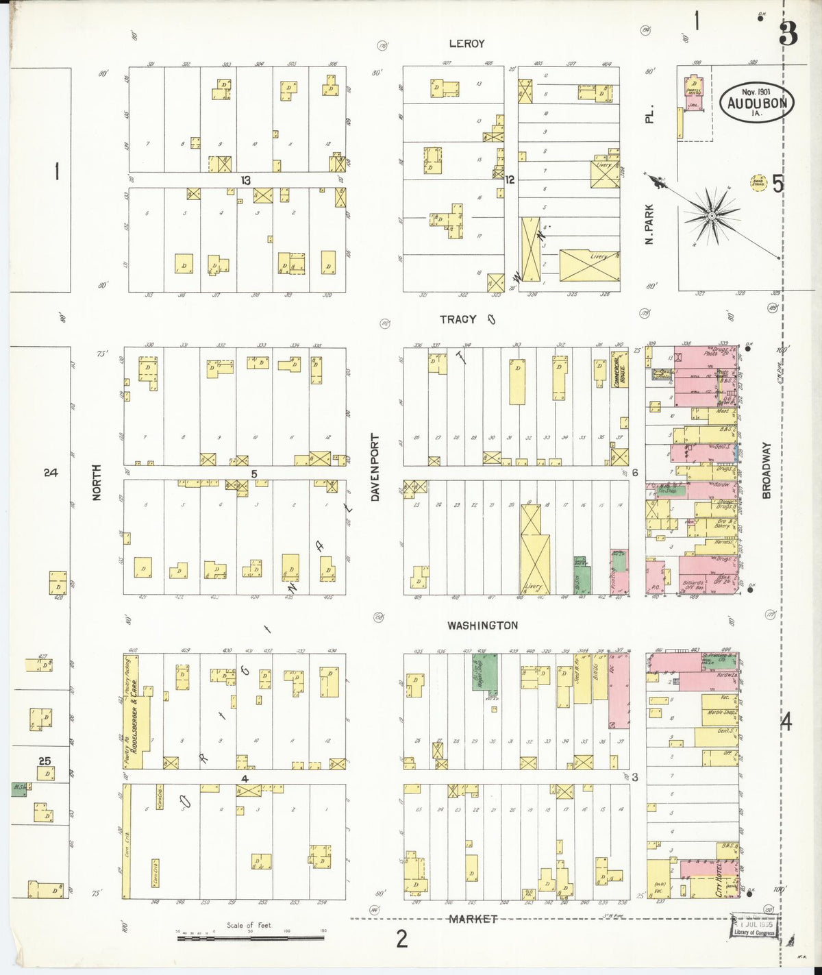 Sanborn Fire Insurance Map from Audubon, Audubon County, Iowa (1901), Sheet #0003 - Historic Sanborn Fire Insurance Map Print