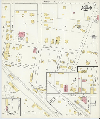 Sanborn Fire Insurance Map from Keansburg, Monmouth County, New Jersey (1917), Sheet #0006 - Complete Map Set gallery image, historic Sanborn map, vintage wall art, New Jersey New Jersey