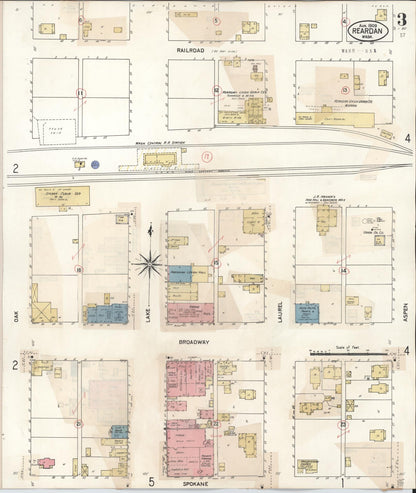Sanborn Fire Insurance Map from Reardan, Lincoln County, Washington (1930), Sheet #0003 - Complete Map Set gallery image, historic Sanborn map, vintage wall art, Washington Washington