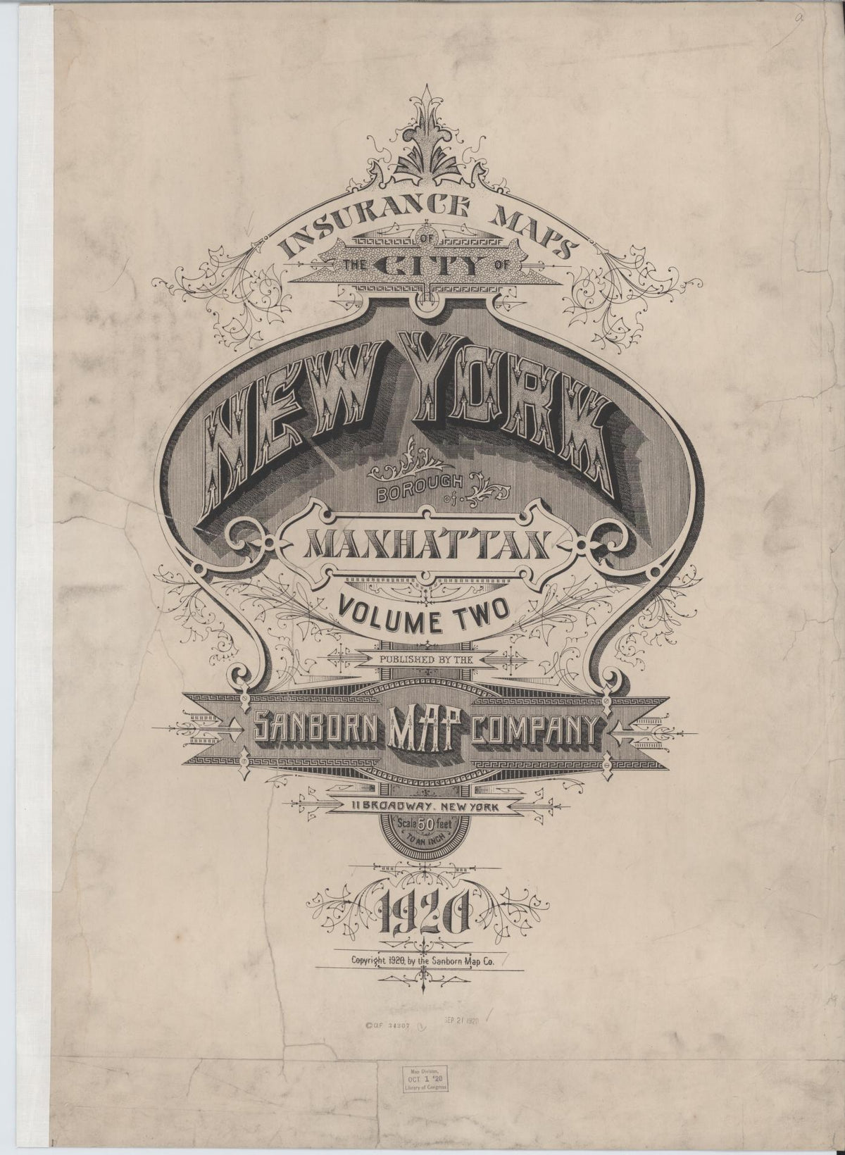 Sanborn Fire Insurance Map from New York, Bronx, Manhattan, New York (1920), Sheet #0001 - Historic Sanborn Fire Insurance Map Print, vintage old map wall art, antique decor, genealogy gift, New York New York map
