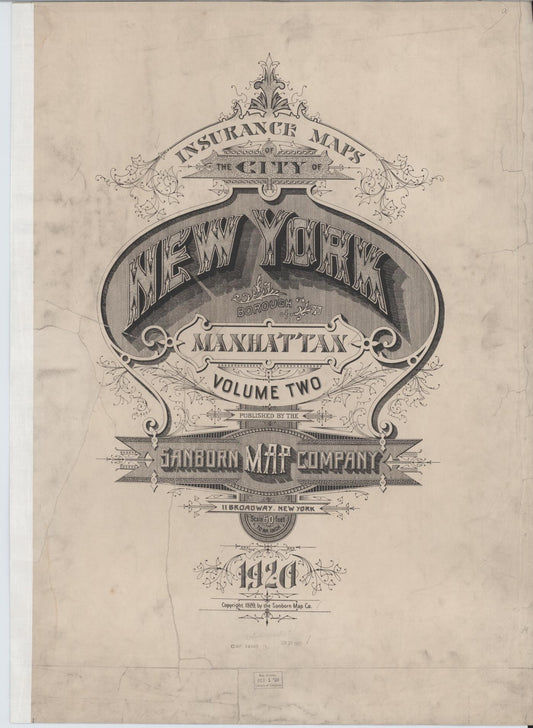 Sanborn Fire Insurance Map from New York, Bronx, Manhattan, New York (1920), Sheet #0001 - Historic Sanborn Fire Insurance Map Print, vintage old map wall art, antique decor, genealogy gift, New York New York map