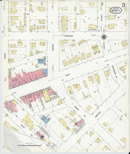 Sanborn Fire Insurance Map from Amboy, Lee County, Illinois (1910), Sheet #0003 - Historic Sanborn Fire Insurance Map Print, vintage old map wall art, antique decor, genealogy gift, Illinois Illinois map