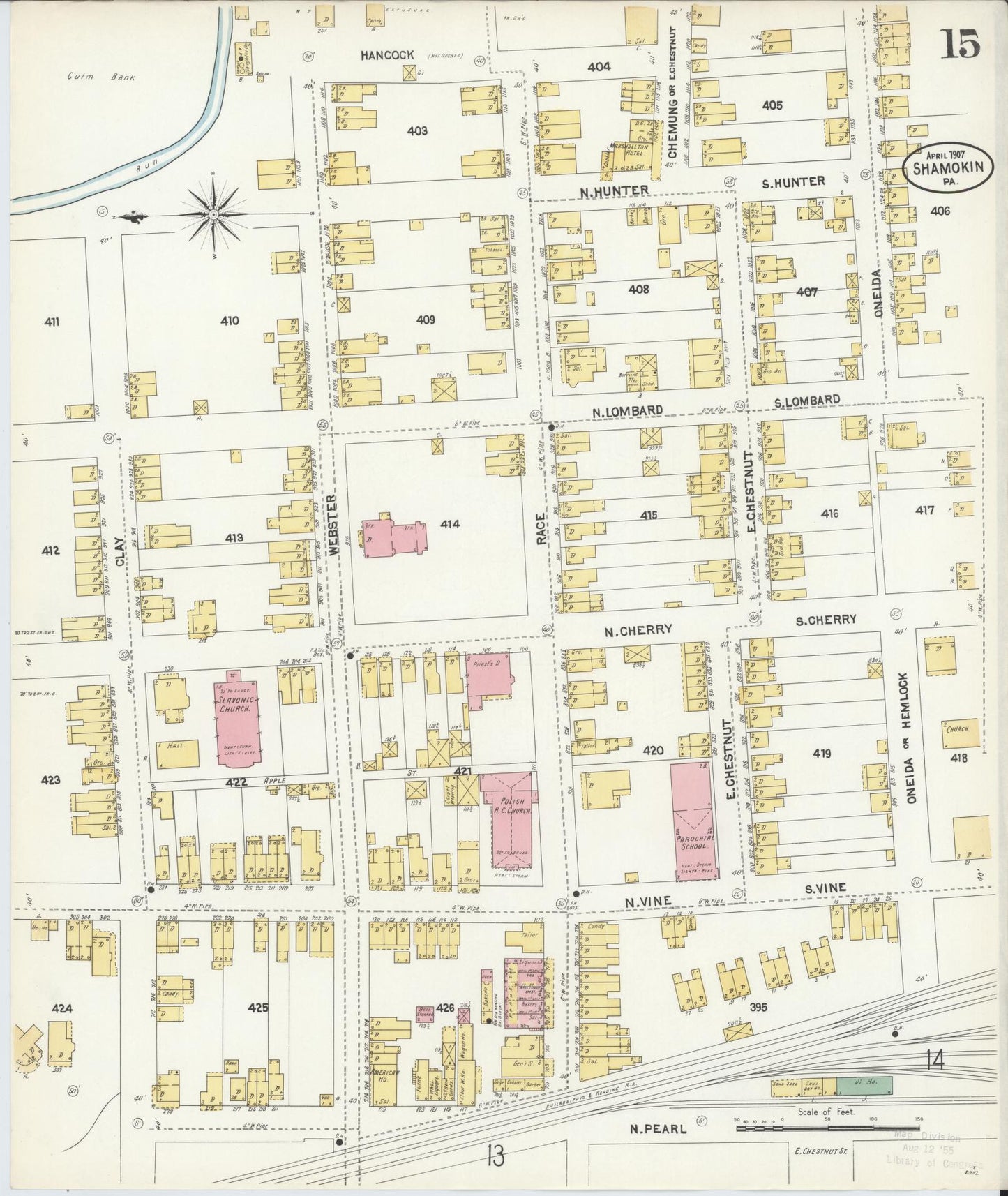 Sanborn Fire Insurance Map from Shamokin, Northumberland County, Pennsylvania (1907), Sheet #0015 - Complete Map Set gallery image, historic Sanborn map, vintage wall art, Pennsylvania Pennsylvania