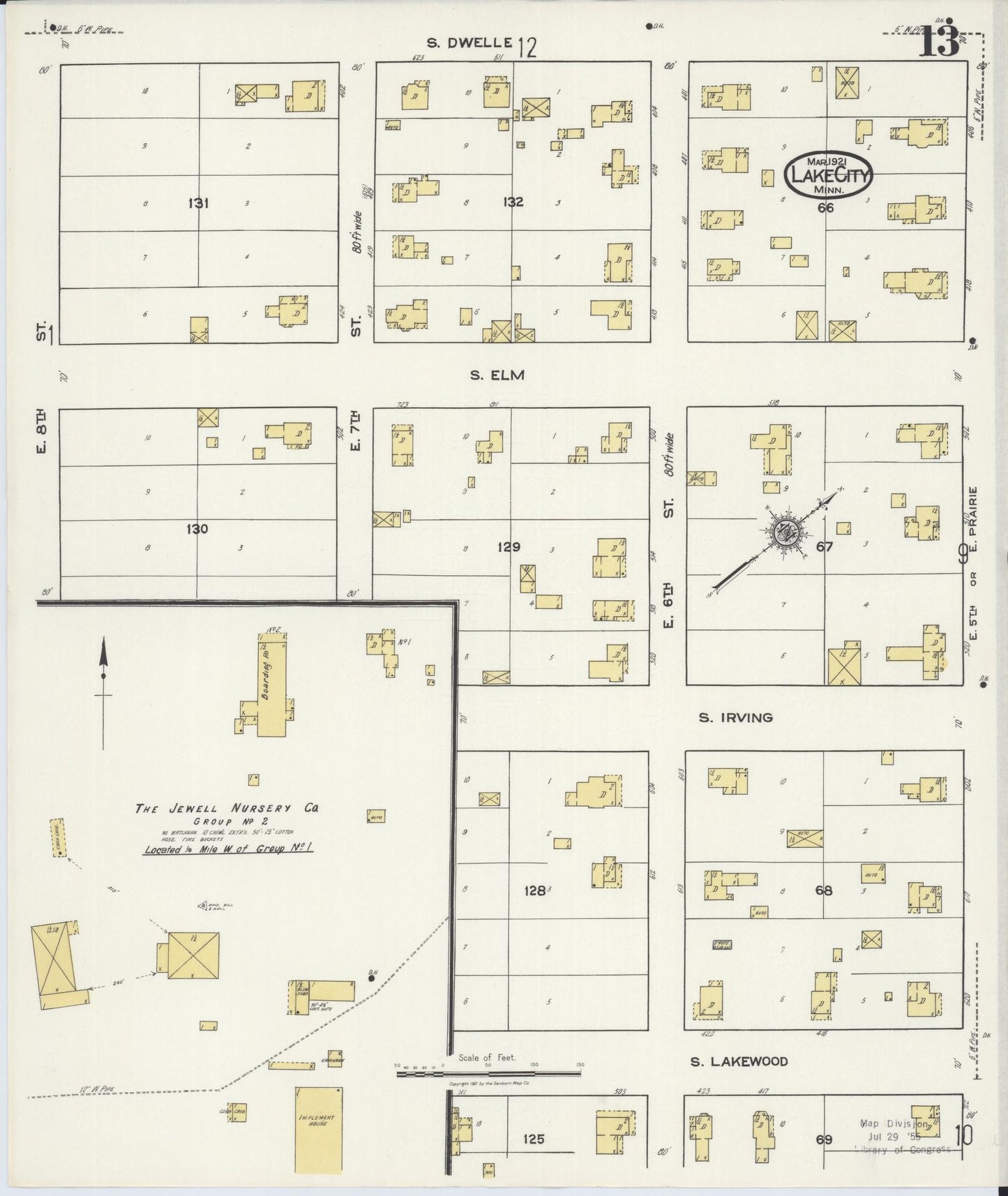 Sanborn Fire Insurance Map from Lake City, Wabasha County, Minnesota (1921), Sheet #0013 - Complete Map Set gallery image, historic Sanborn map, vintage wall art, Minnesota Minnesota