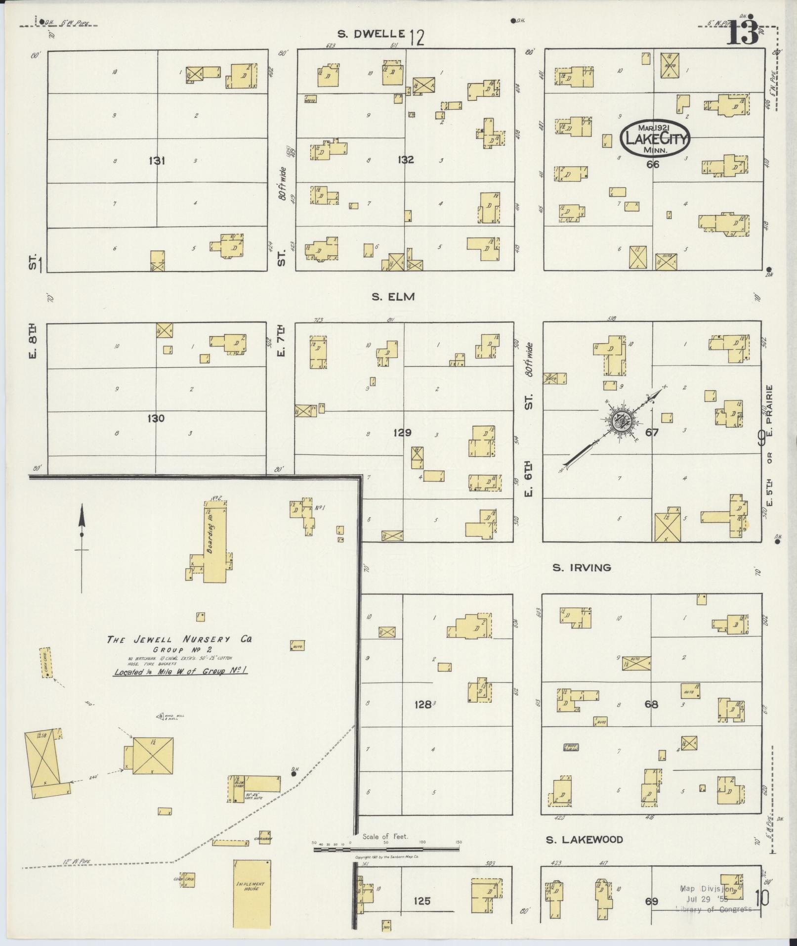 Sanborn Fire Insurance Map from Lake City, Wabasha County, Minnesota (1921), Sheet #0013 - Complete Map Set gallery image, historic Sanborn map, vintage wall art, Minnesota Minnesota