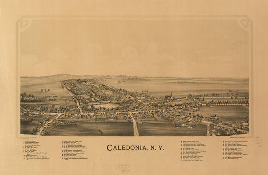 Caledonia, N.Y. (1892) – Historic Bird’s-Eye View Panorama Print