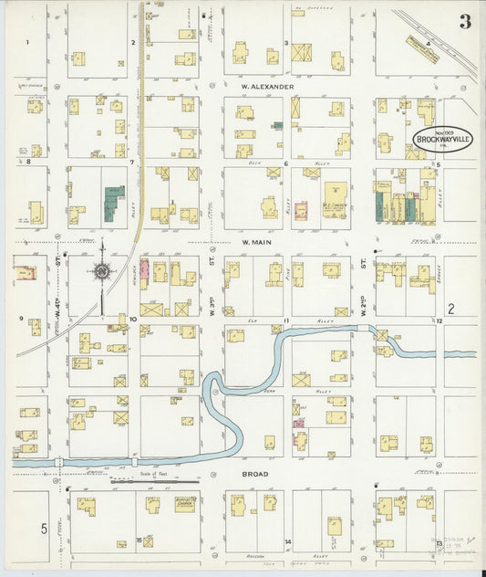 Sanborn Fire Insurance Map from Brockway, Jefferson County, Pennsylvania (1909), Sheet #0003 - Historic Sanborn Fire Insurance Map Print, vintage old map wall art, antique decor, genealogy gift, Pennsylvania Pennsylvania map