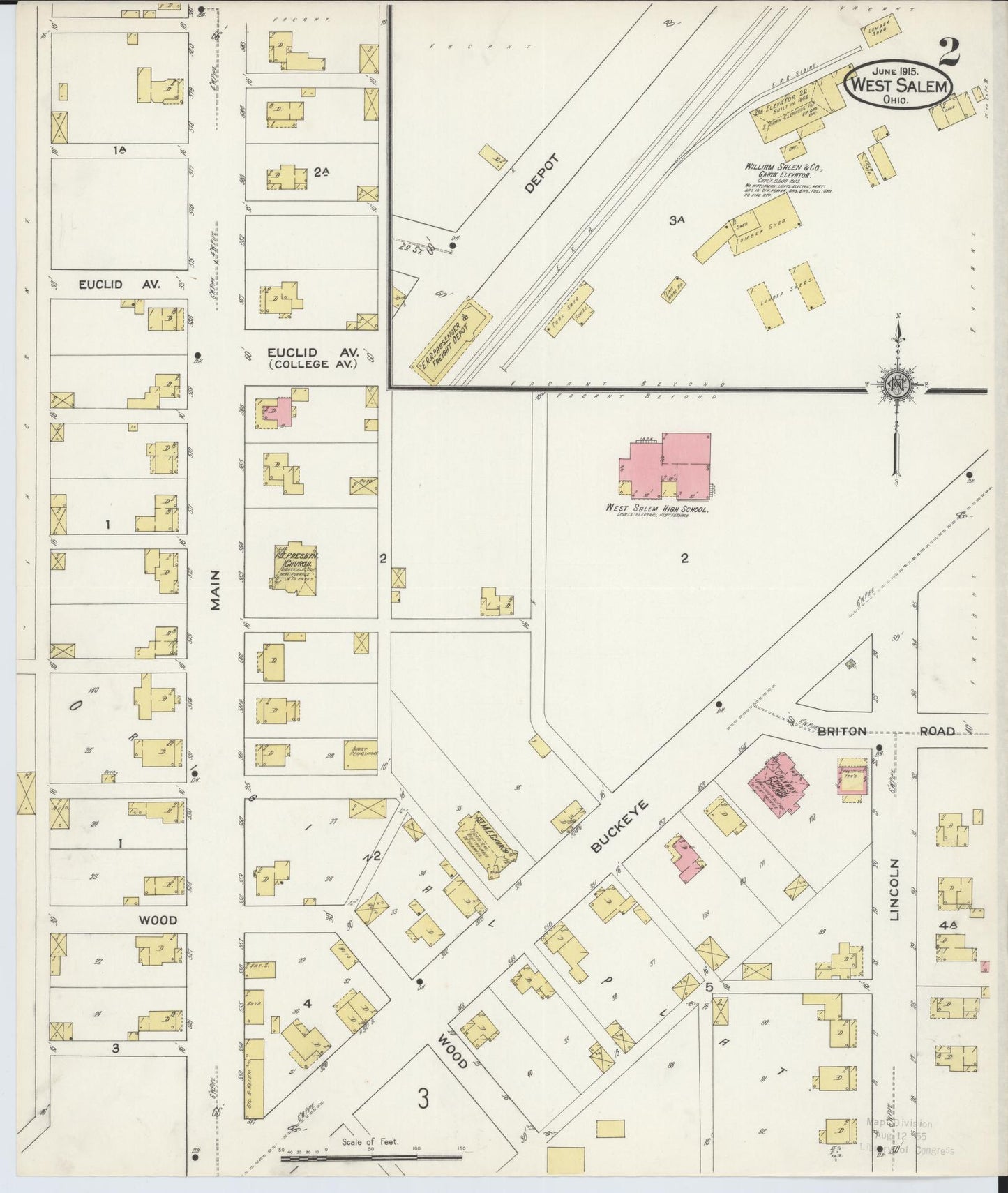 Sanborn Fire Insurance Map from West Salem, Wayne County, Ohio (1915), Sheet #0002 - Complete Map Set gallery image, historic Sanborn map, vintage wall art, Ohio Ohio