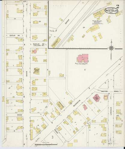 Sanborn Fire Insurance Map from West Salem, Wayne County, Ohio (1915), Sheet #0002 - Complete Map Set gallery image, historic Sanborn map, vintage wall art, Ohio Ohio